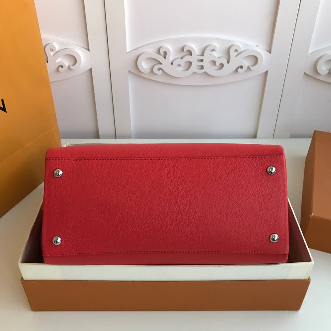 Louis Vuitton Lockmeto Tote Leather Hand Bag Red M54569 Replica