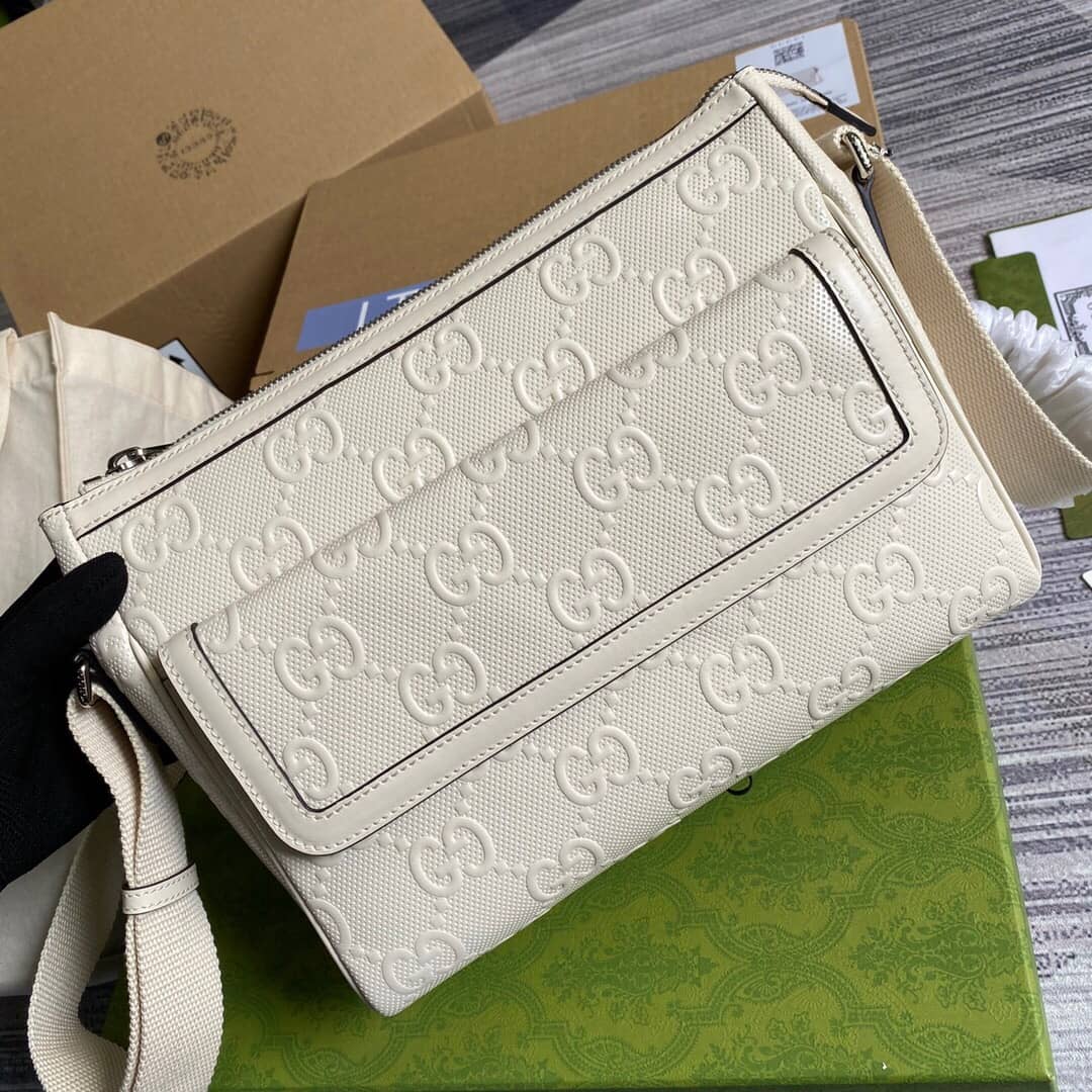 Gucci GG Embossed Messenger Bag Replica 658565