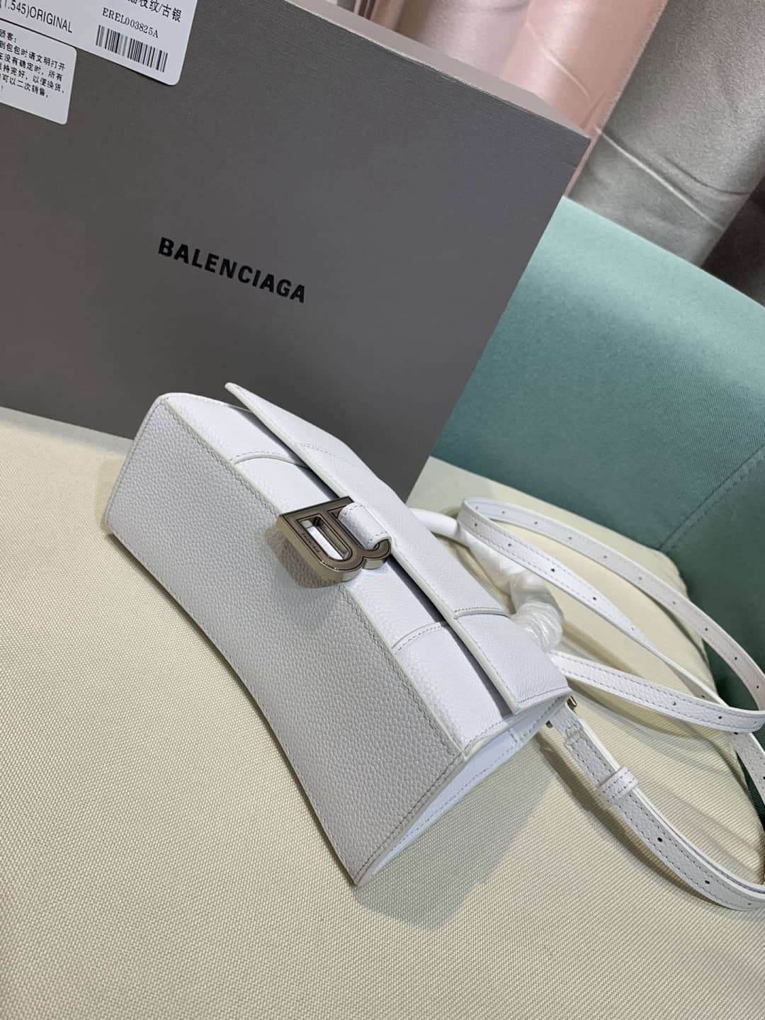 Balenciaga Hourglass Leather Top Handle Replica Bag
