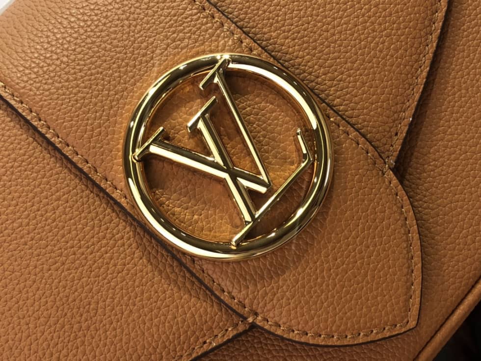 Louis Vuitton Pont 9 Soft MM Grained Calfskin Brown M58967 Replica Crossbody Bag