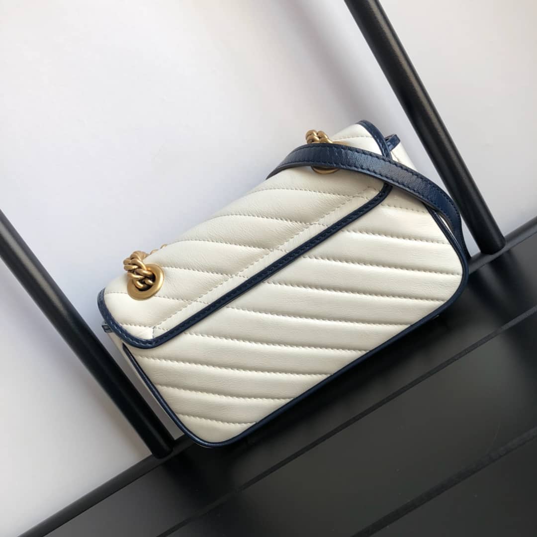 Gucci GG Marmont Mini Matelasse Shoulder Bag Replica White 446744