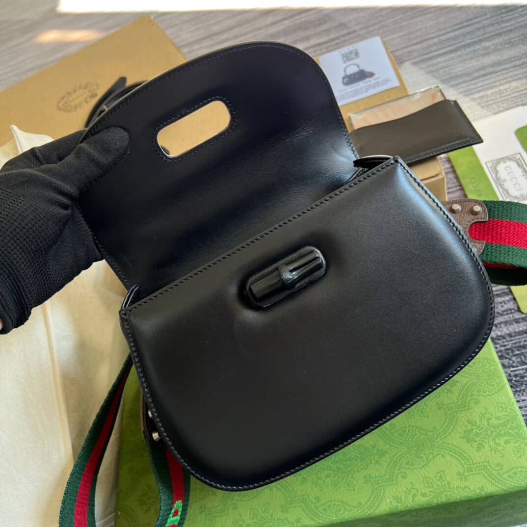 Gucci Bamboo 1947 Small Top Handle Bag 675797 Balck Replica