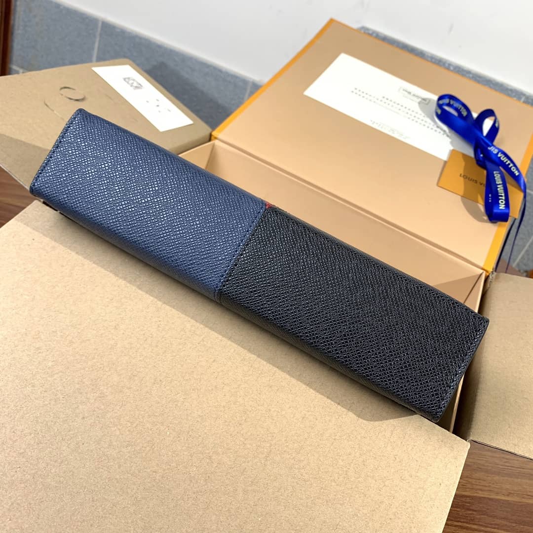 Louis Vuitton Pochette Voyage MM Taiga Leather Replica Blue Red Black M30718