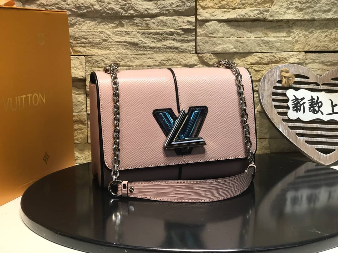 Louis Vuitton Replica Bags Twist PM Epi Leather Replicas Handbag Pink