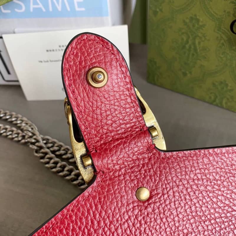 Gucci Dionysus Dupe GG Supreme Dionysus 2way Mini Chain Shoulder Bag Replica Red 421970