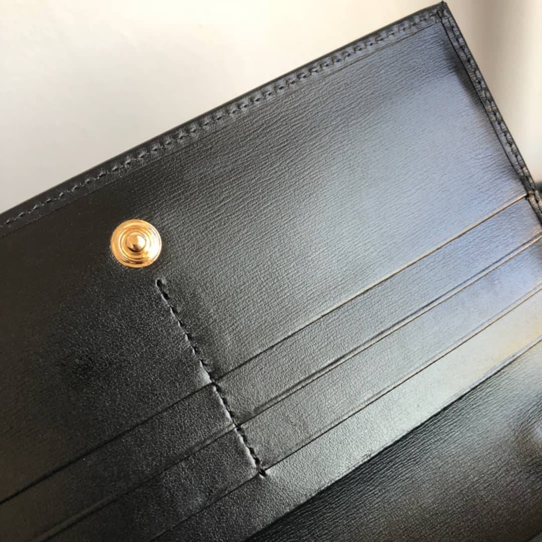 Gucci GG Supreme Horsebit 1955 Chain Wallet Replica Black 621892