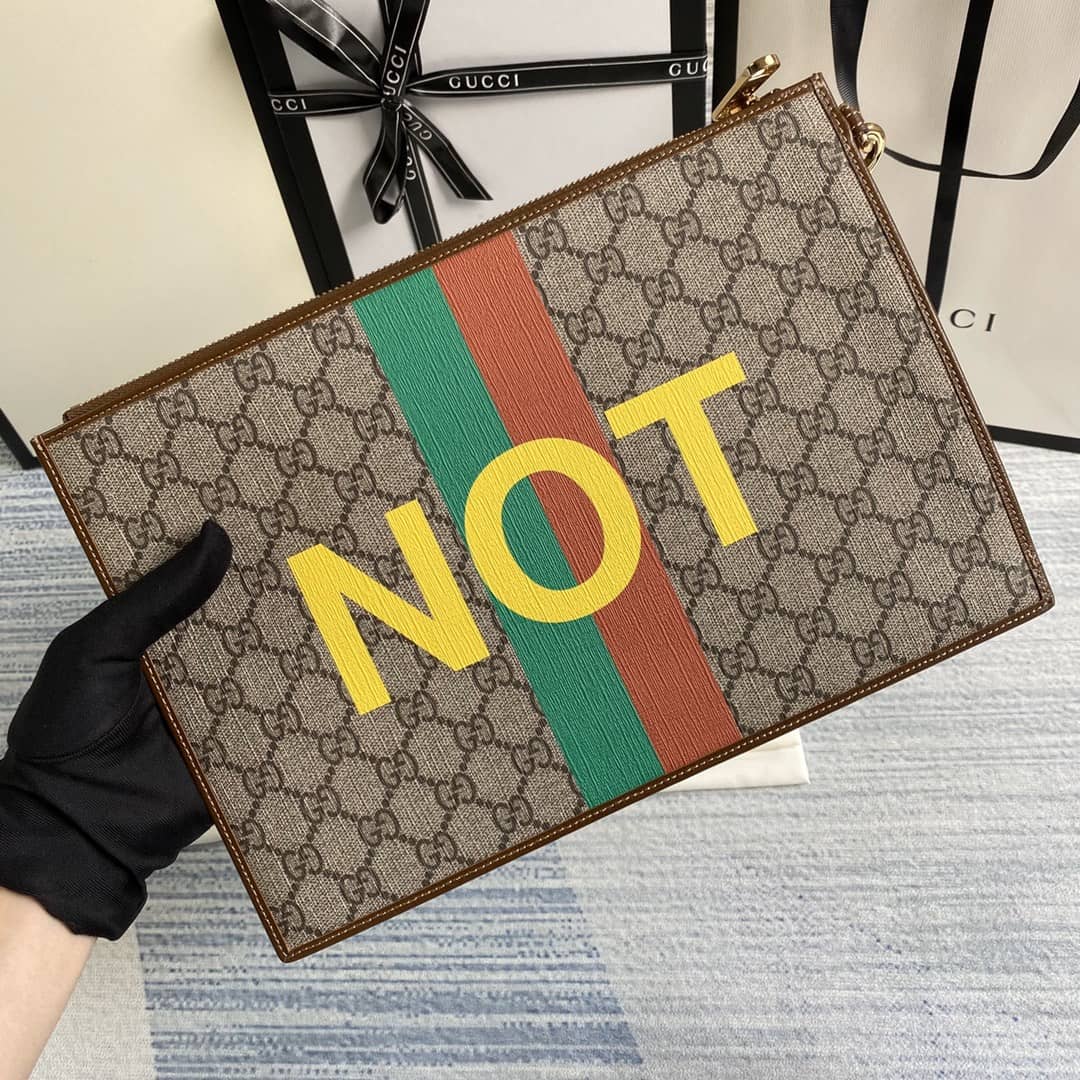 Gucci GG Supreme With Print Clutch Replica 636171