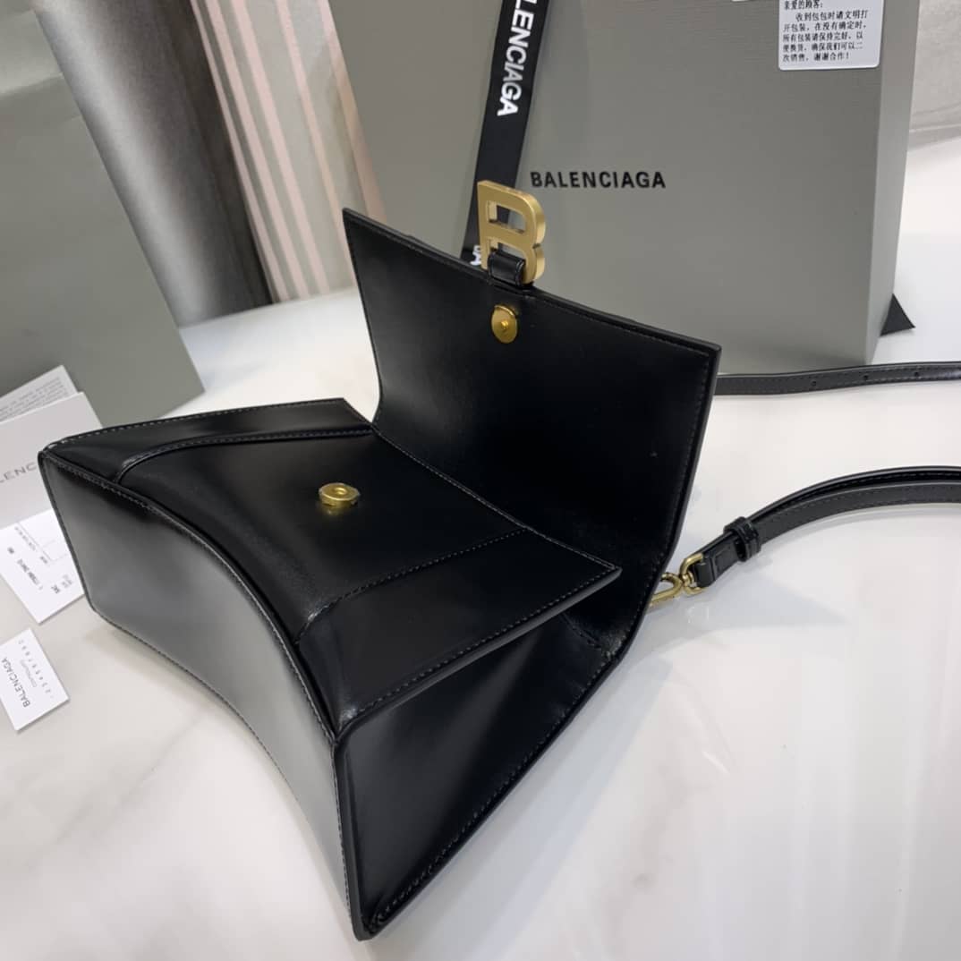 Balenciaga Hourglass Leather Top Handle Replica Bag