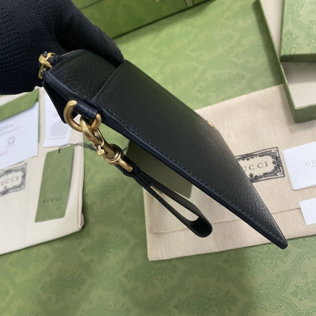 Gucci GG Marmont Black Leather Pouch Replica 658562