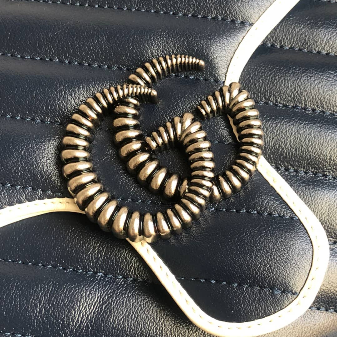 Gucci Marmont Dupe Small Handle Shoulder Bag Replica Blue 498110