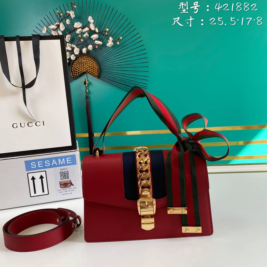 Gucci Bag Dupes Sylvie Small Shoulder Bag Replica 421882