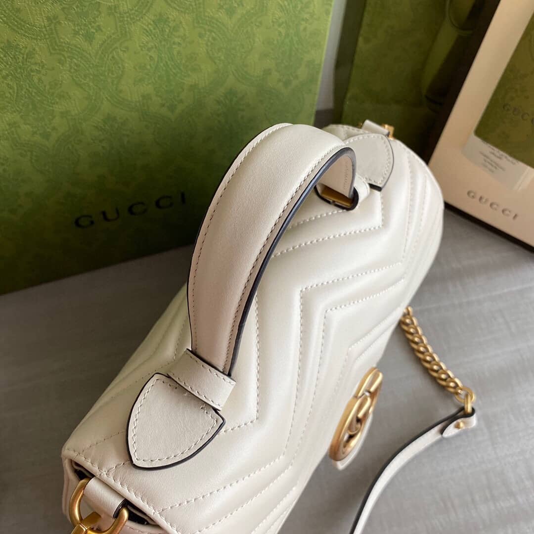 Gucci Marmont Dupe Mini GG Marmont Replica Bag White 498100