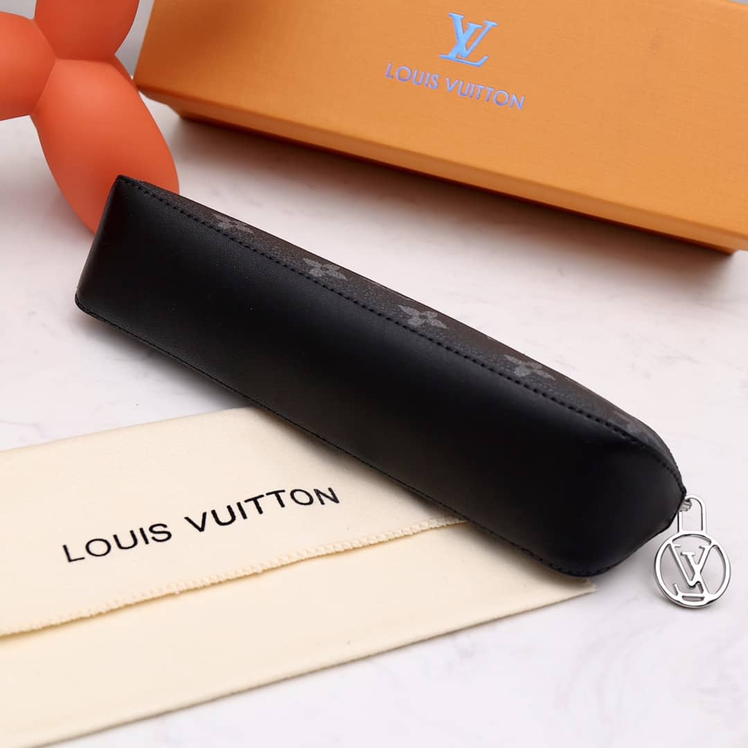 Louis Vuitton Pencil Pouch Elizabeth Monogram Canvas Replica Black GI0009