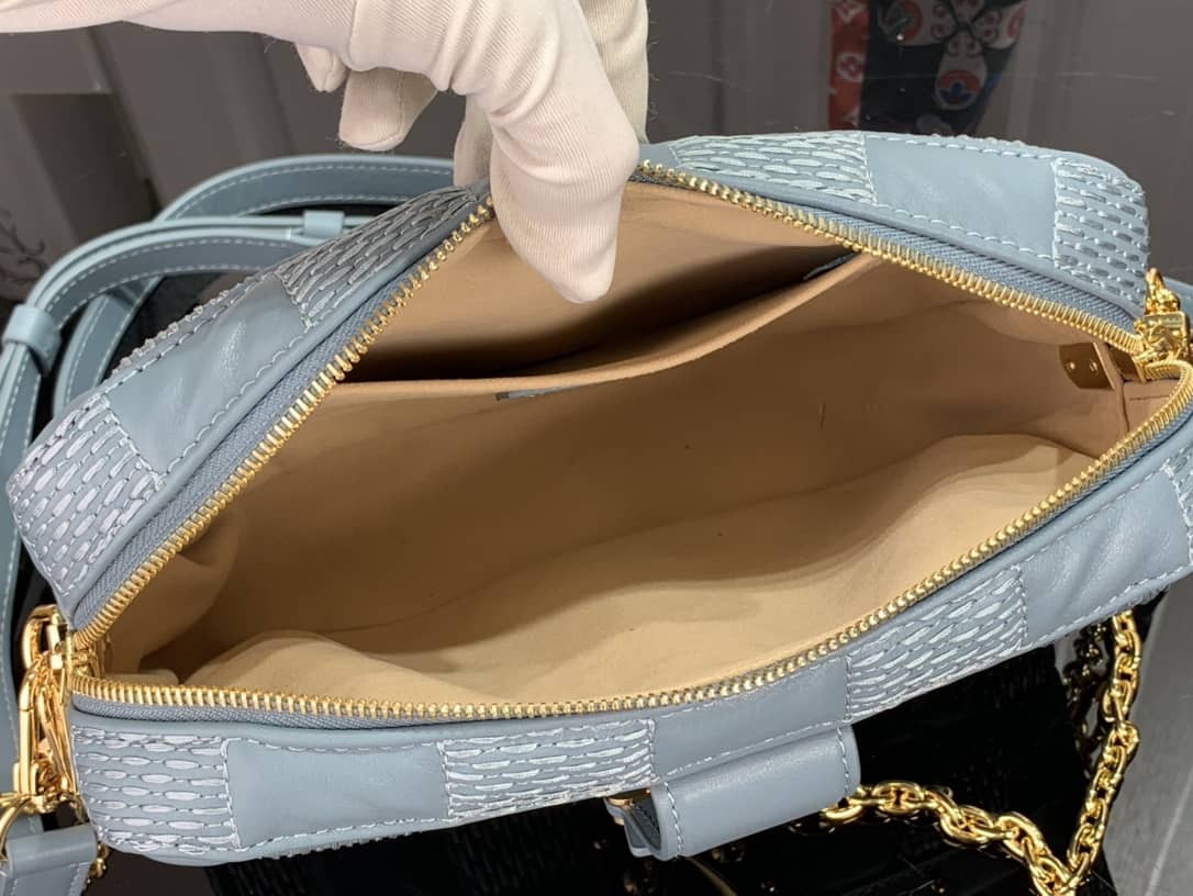 Louis Vuitton Damier Quilt Lambskin Troca MM H27 Replica Bag Blue M59114