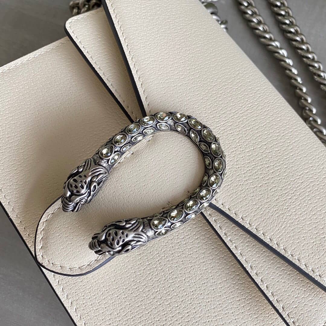Gucci Dionysus Dupe GG Supreme  2way Mini Chain Shoulder Bag  White 421970