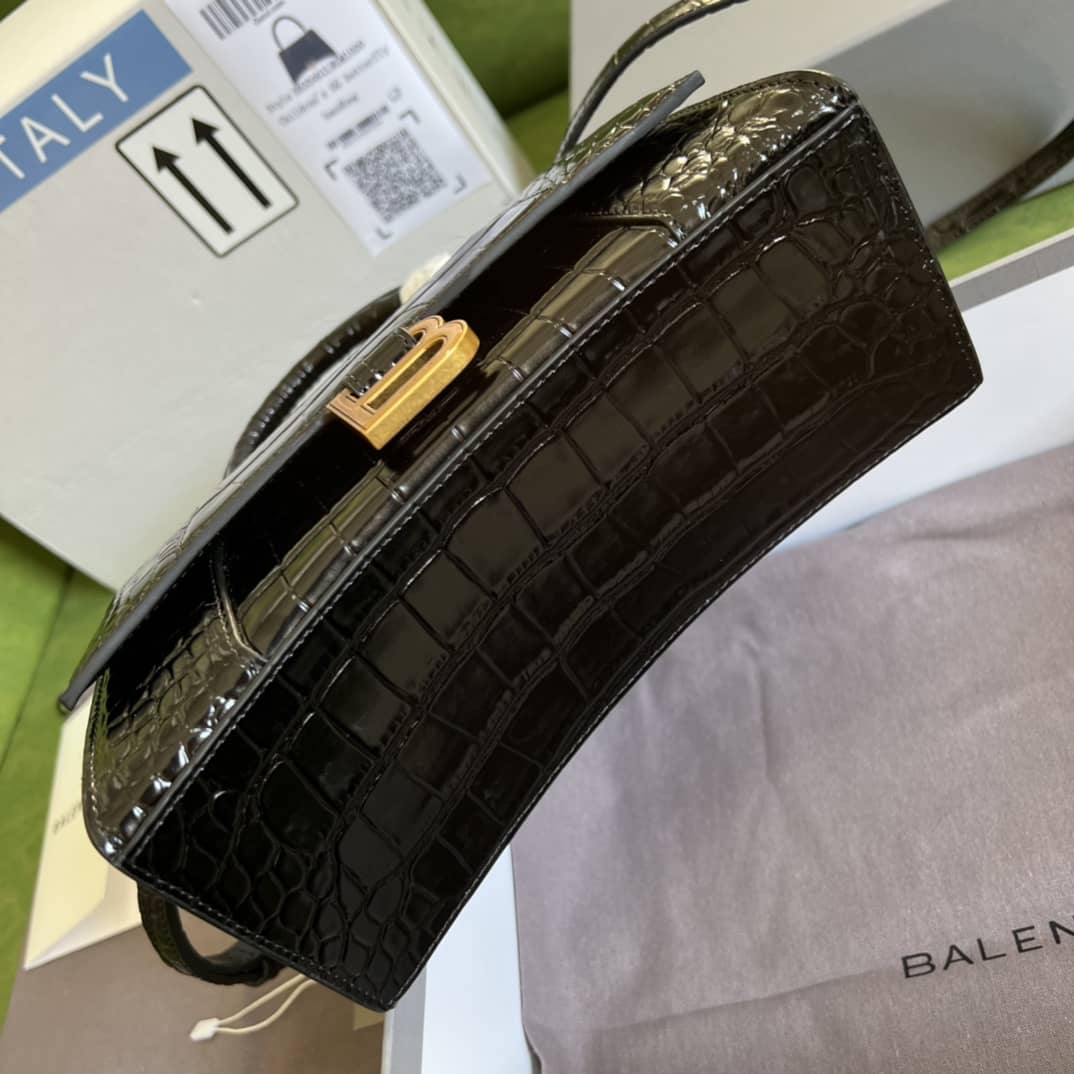 Balenciaga Hourglass Leather Top Handle Replica Bag