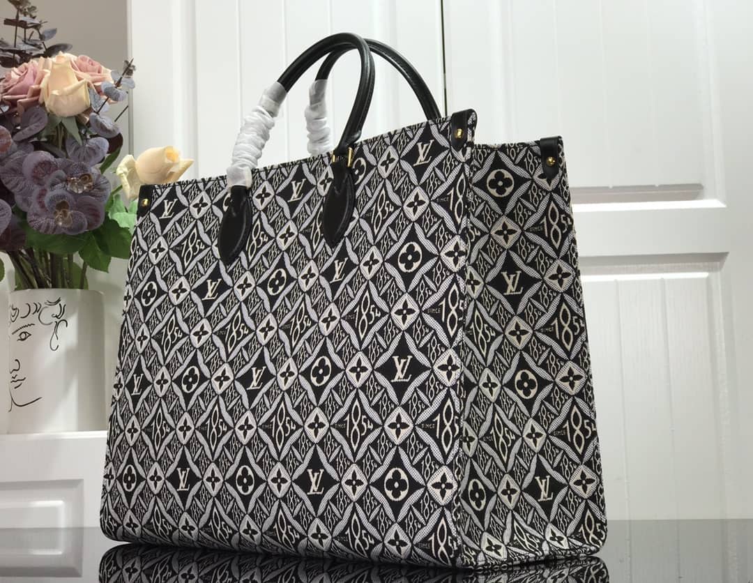 LV Tote Dupe On the Go GM Since 1854 Tote Replica Black M57207