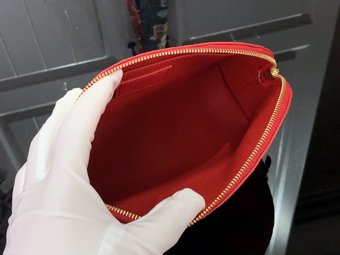 Louis Vuitton Pochette Dupe Monogram Cosmetic Pouch  Red M47515