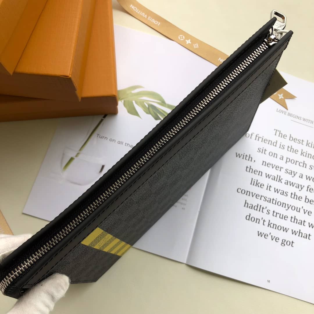 Louis Vuitton Stripe Replica Pochette Voyage MM Damier Graphite Yellow N60107