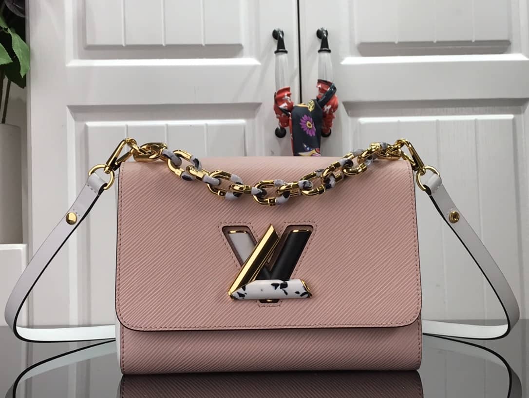 Louis Vuitton Monogram 2Way Leather Twist Replica Handbag Pink M58526