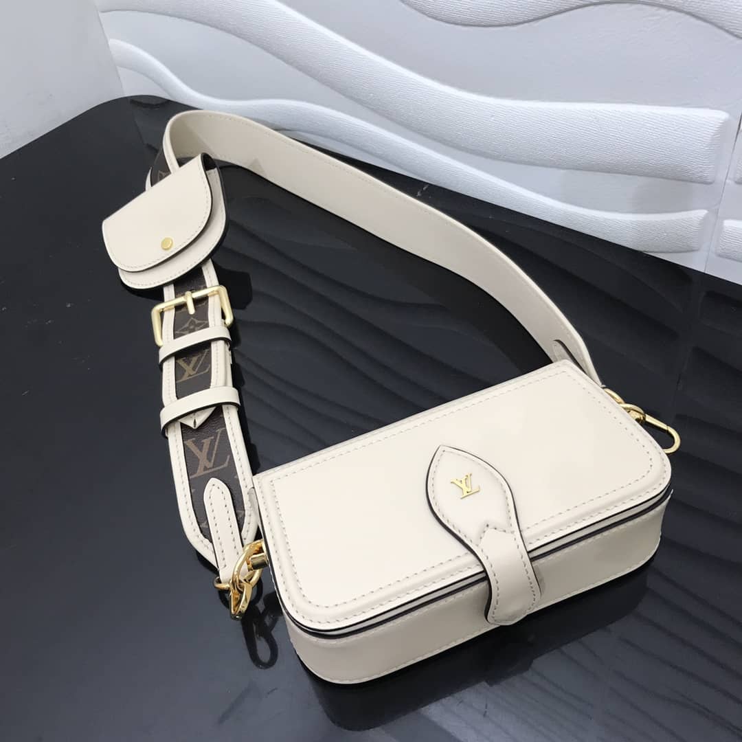 Louis Vuitton Officier Pouch Monogram Canvas Strap Replica Bag White M69841