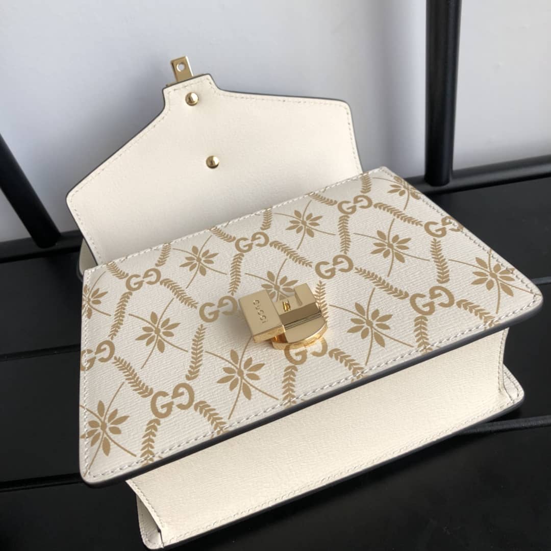 Gucci Sylvie Leather Mini Shoulder Bag Replica White Beige 470270