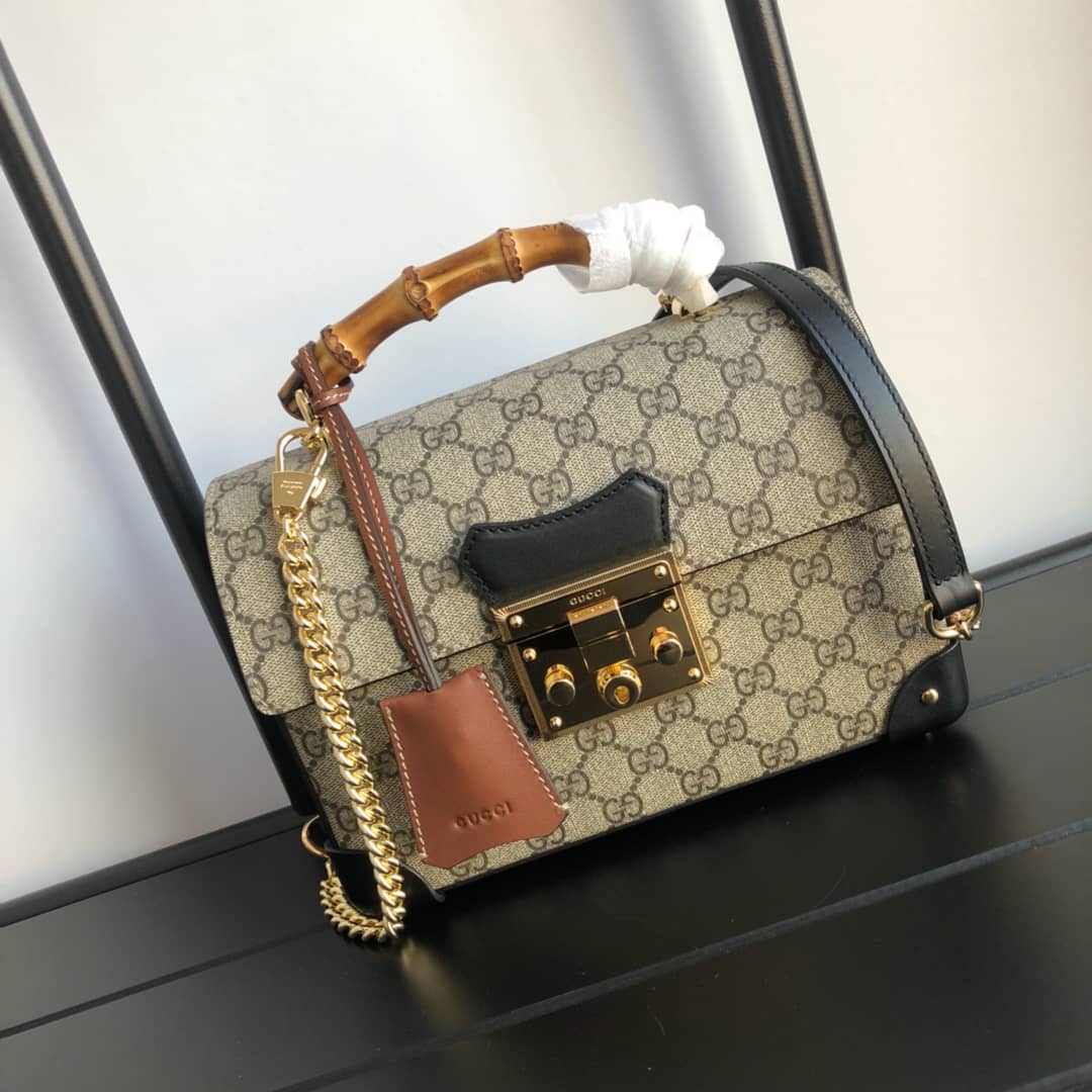 Gucci Padlock GG Small Bamboo Shoulder Bag Replica Brown 603221