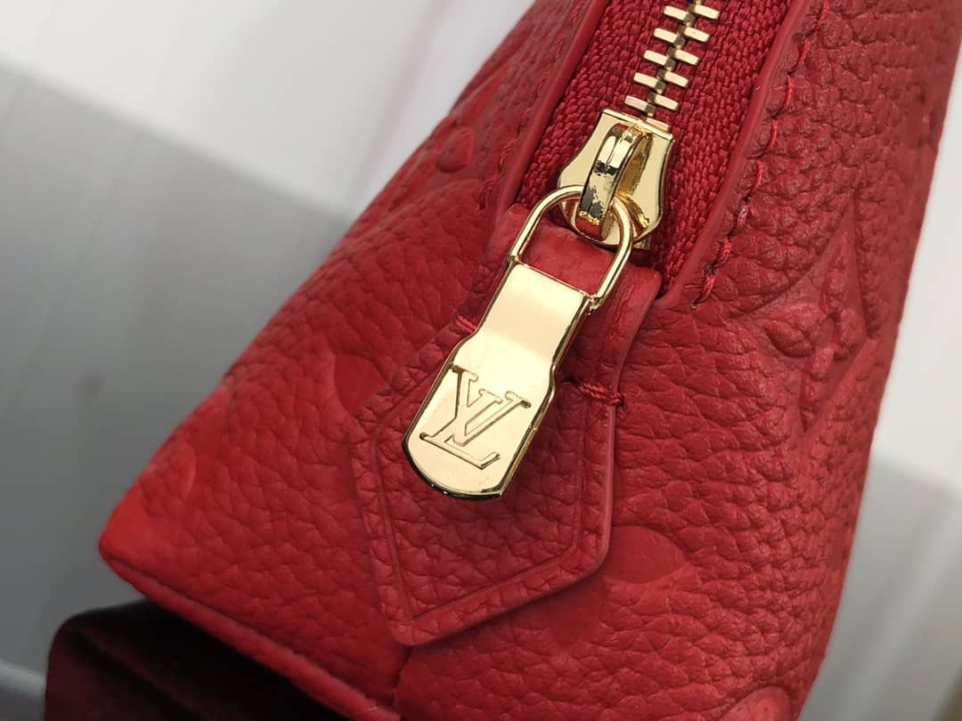 Louis Vuitton Pochette Dupe Monogram Cosmetic Pouch  Red M47515