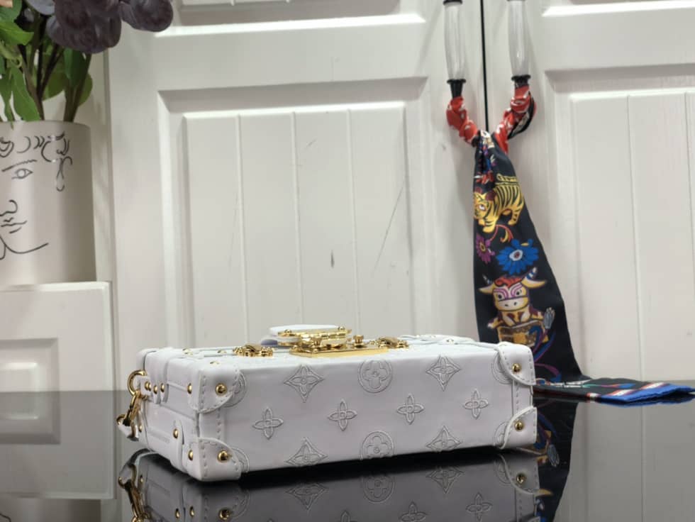 Louis Vuitton Petite Malle Monogram Flou White M20745 Replica Trunk Box