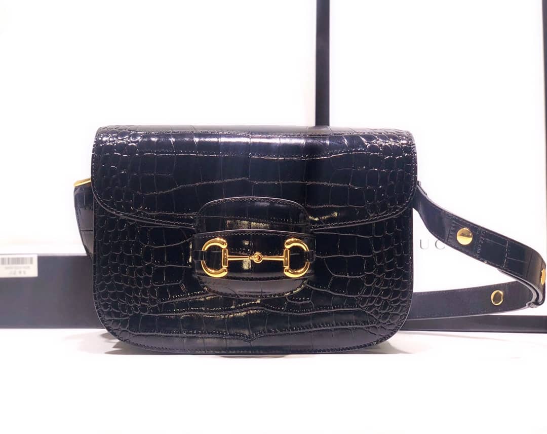 Gucci Horsebit 1955 Shoulder Bag Replica Black 602204