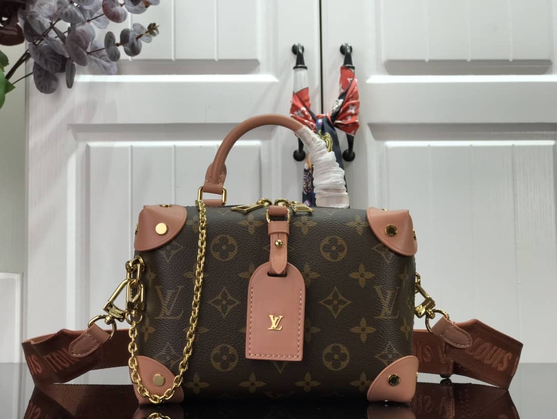 Louis Vuitton Petite Malle Souple Monogram Bag Replica Pink M45571