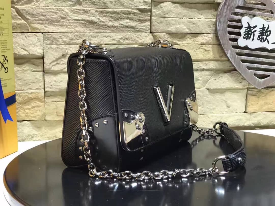 Louis Vuitton Replica Twist MM Epi Leather Bag Black
