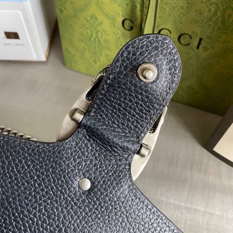 Gucci Dionysus Dupe GG Supreme Dionysus Chain Replica Shoulder Bag Black 400249