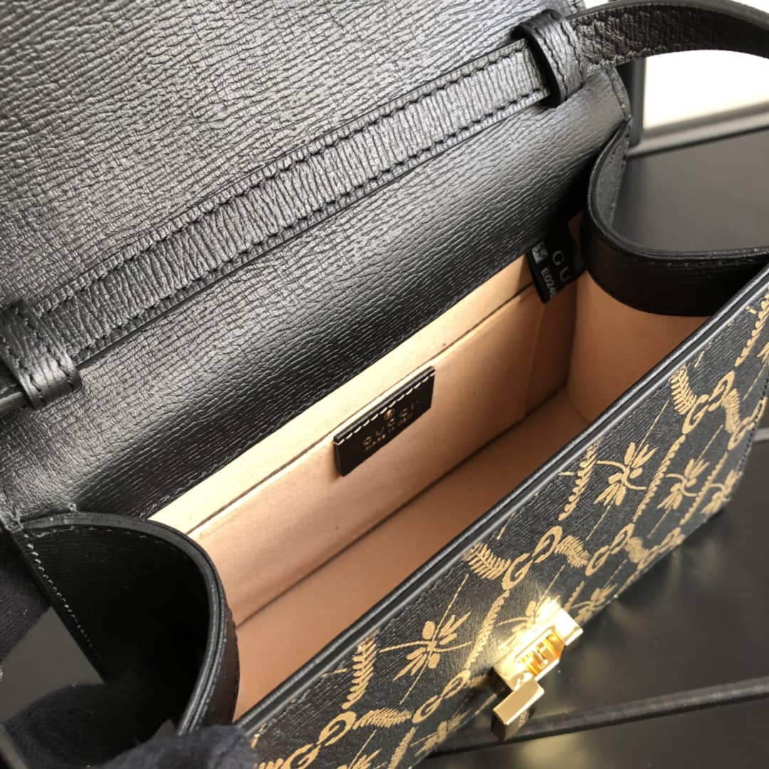 Gucci Sylvie Leather Mini Shoulder Bag Replica White Black 470270