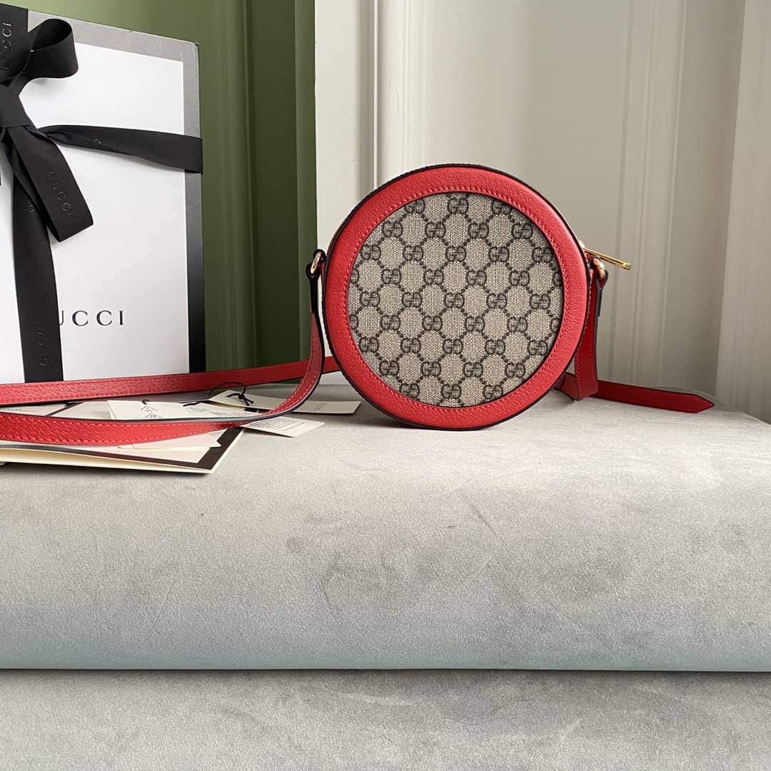 Gucci Ophidia Mini Round Shoulder Bag Replica Red 550618