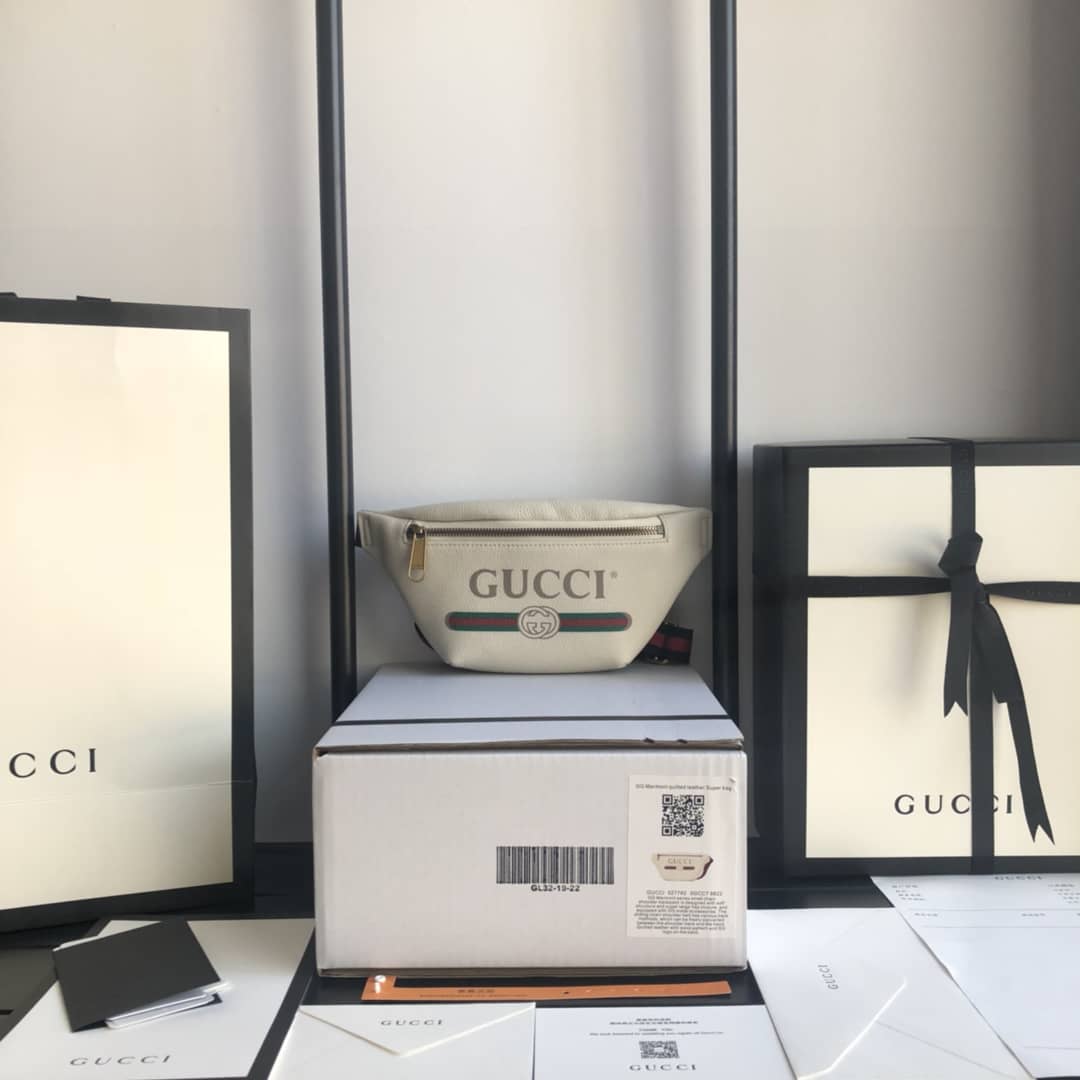 Gucci Print Small Waist Body Belt Bag Replica White 527792