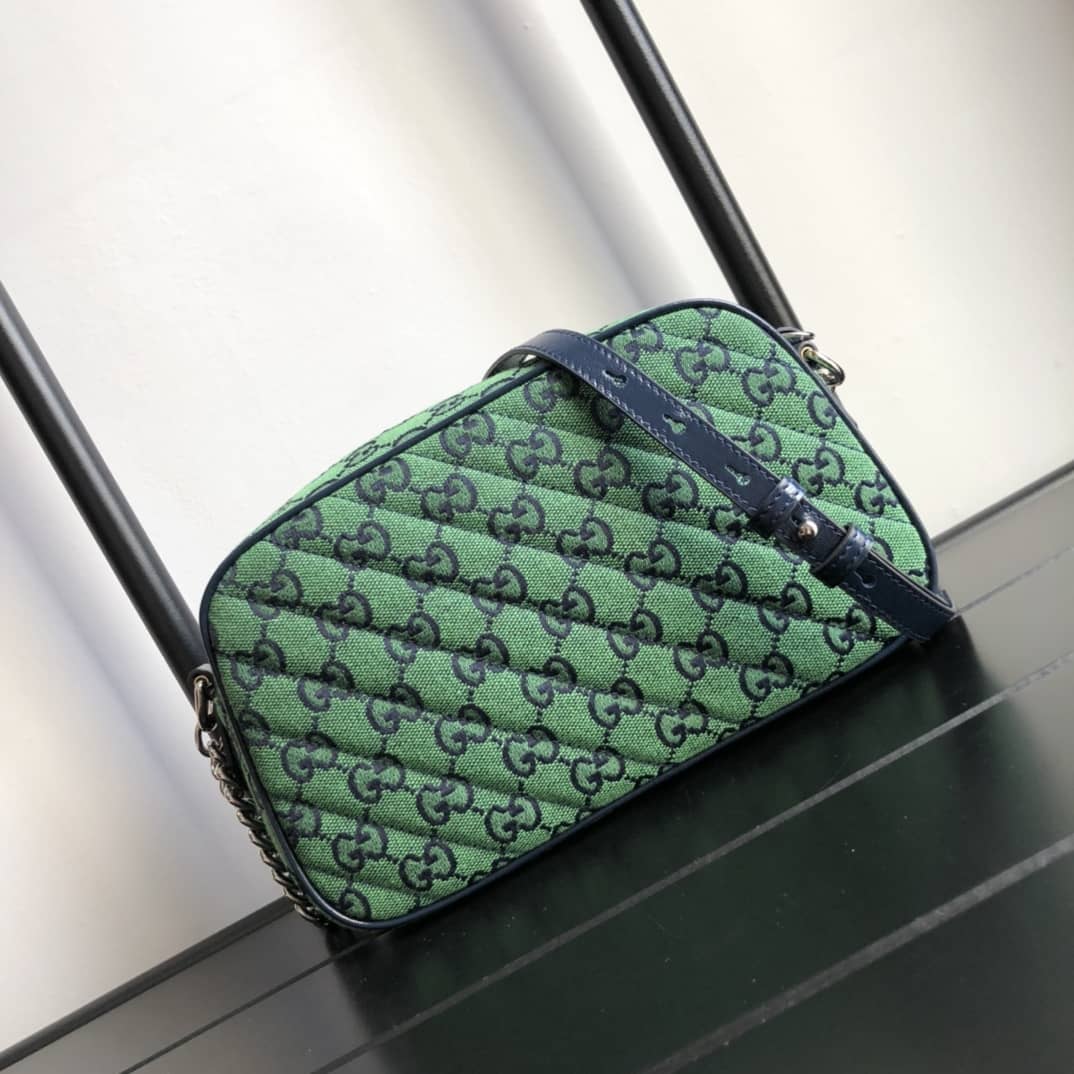 Gucci Handbag Dupes GG Marmont Small Shoulder Handbag Camera Bag Replica Green 447632