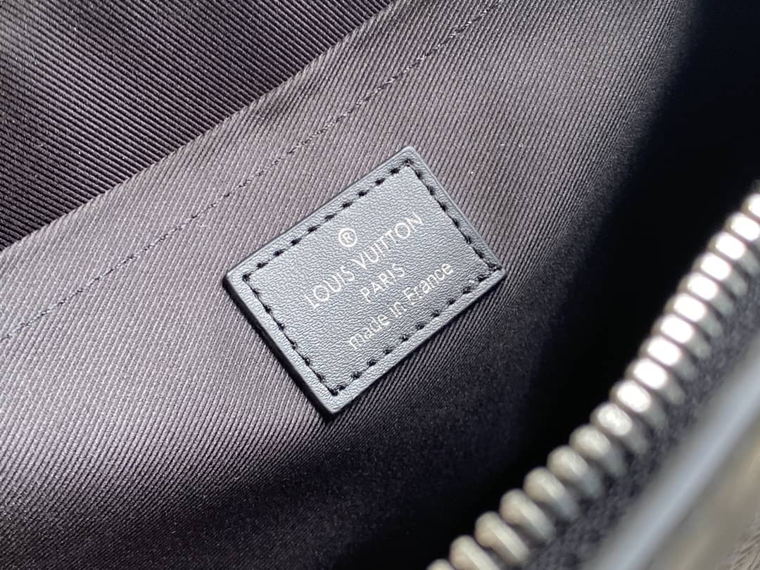 Louis Vuitton Leather Standing Damier Infini 3D Cowhide Pouch Replica Black N60450