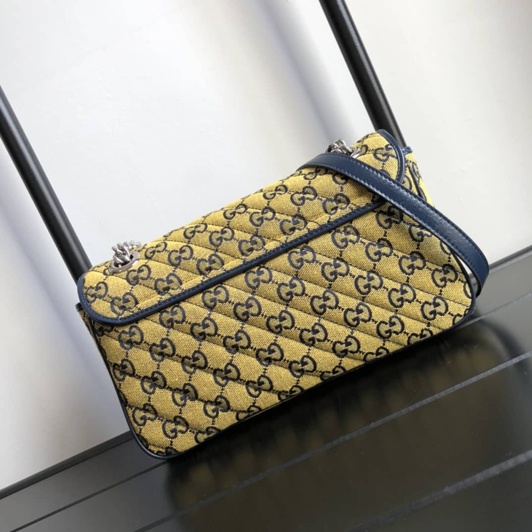 Gucci GG Marmont Matelasse Shoulder Bag Replica Yellow 443497