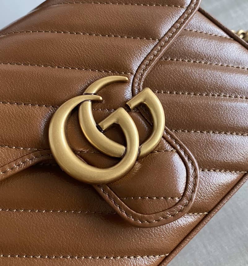 Gucci GG Marmont Mini Top Handle Bag Replica Brown 583571