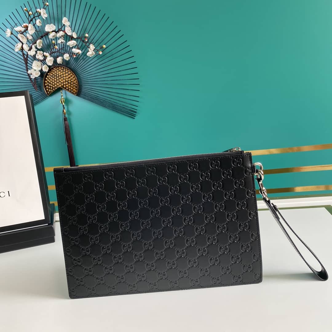 Gucci Mens Signature Soft Pouch Replica 473950