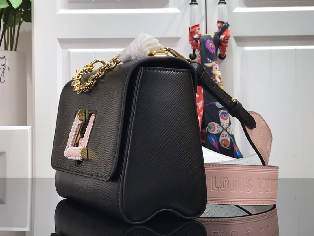 Louis Vuitton Epi leather Twist MM Replica Handbag Black M57667