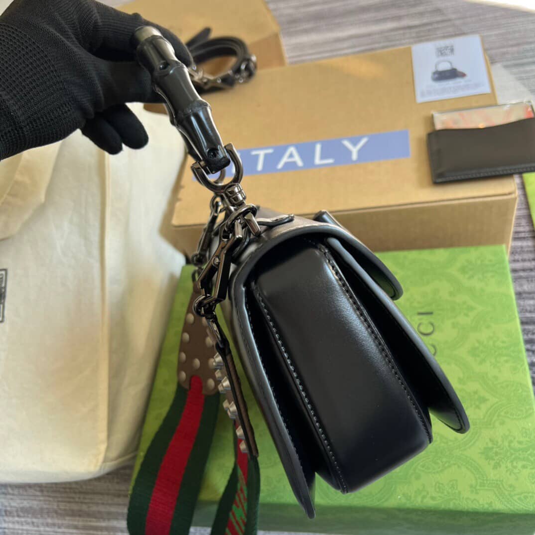 Gucci Bamboo 1947 Small Top Handle Bag 675797 Balck Replica