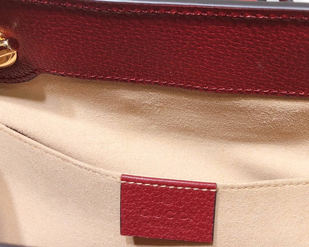 Gucci Padlock Small GG Supreme Canvas Shoulder Bag Replica Red 498156