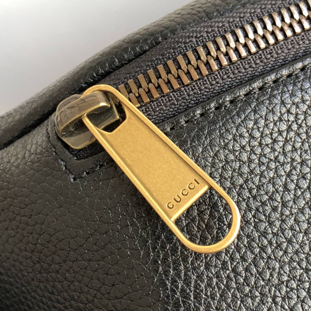 Gucci Print Leather Belt Waist Bum Bag Replica Black 493869