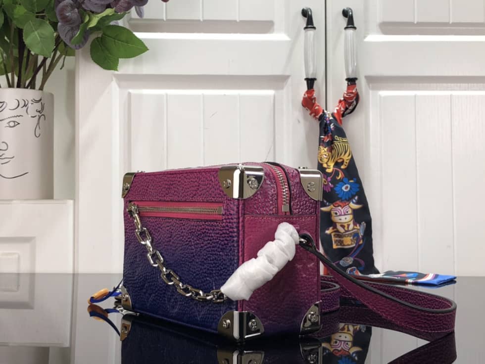 Louis Vuitton Mini Soft Trunk Taurillon Blue/Pink M81219 Replica Shoulder Bag