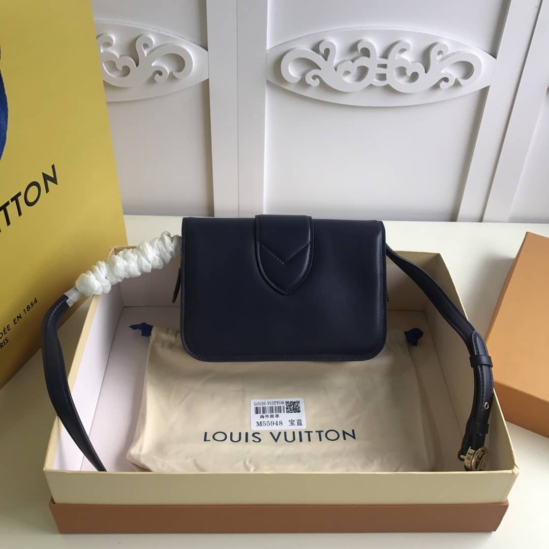Louis Vuitton Pont9 Neuf Leather Replica Shoulder Bag Blue M55948