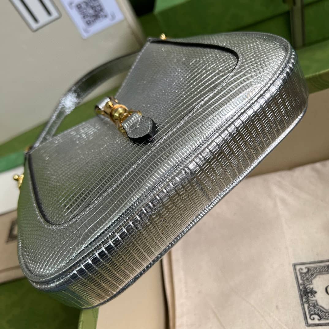 Gucci Jackie 1961 Mini Shoulder Bag Silver Leather 675799 Replica