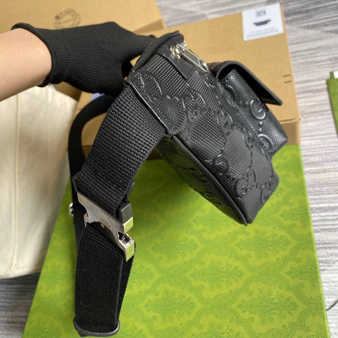 Gucci GG Embossed Belt Bag Replica White 645093