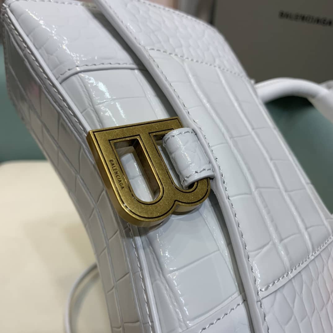 Balenciaga Hourglass Leather Top Handle Replica Bag